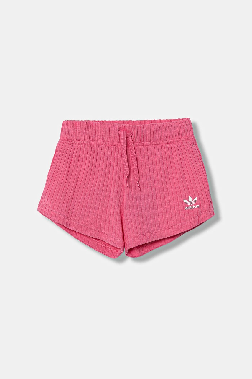 Детские шорты adidas Originals цвет розовый с аппликацией регулируемая талия JX2775 Детские шорты adidas Originals цвет розовый с аппликацией регулируемая талия JX2775