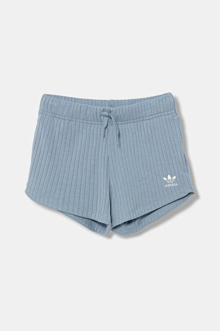 Levně Dětské kraťasy adidas Originals modrá barva, s potiskem, nastavitelný pas, JX2776
