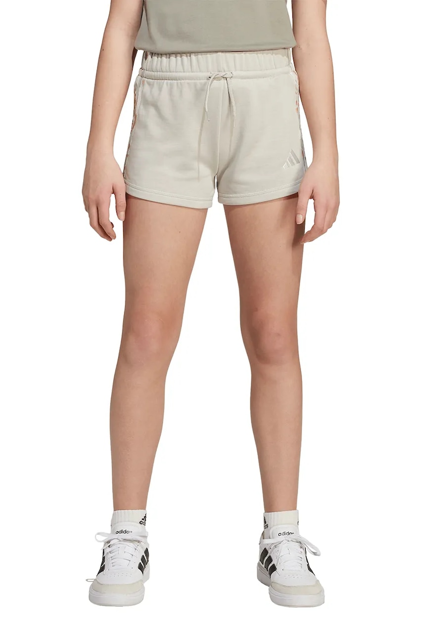 adidas pantaloni scurți copii culoarea bej, talie reglabila, KC5474