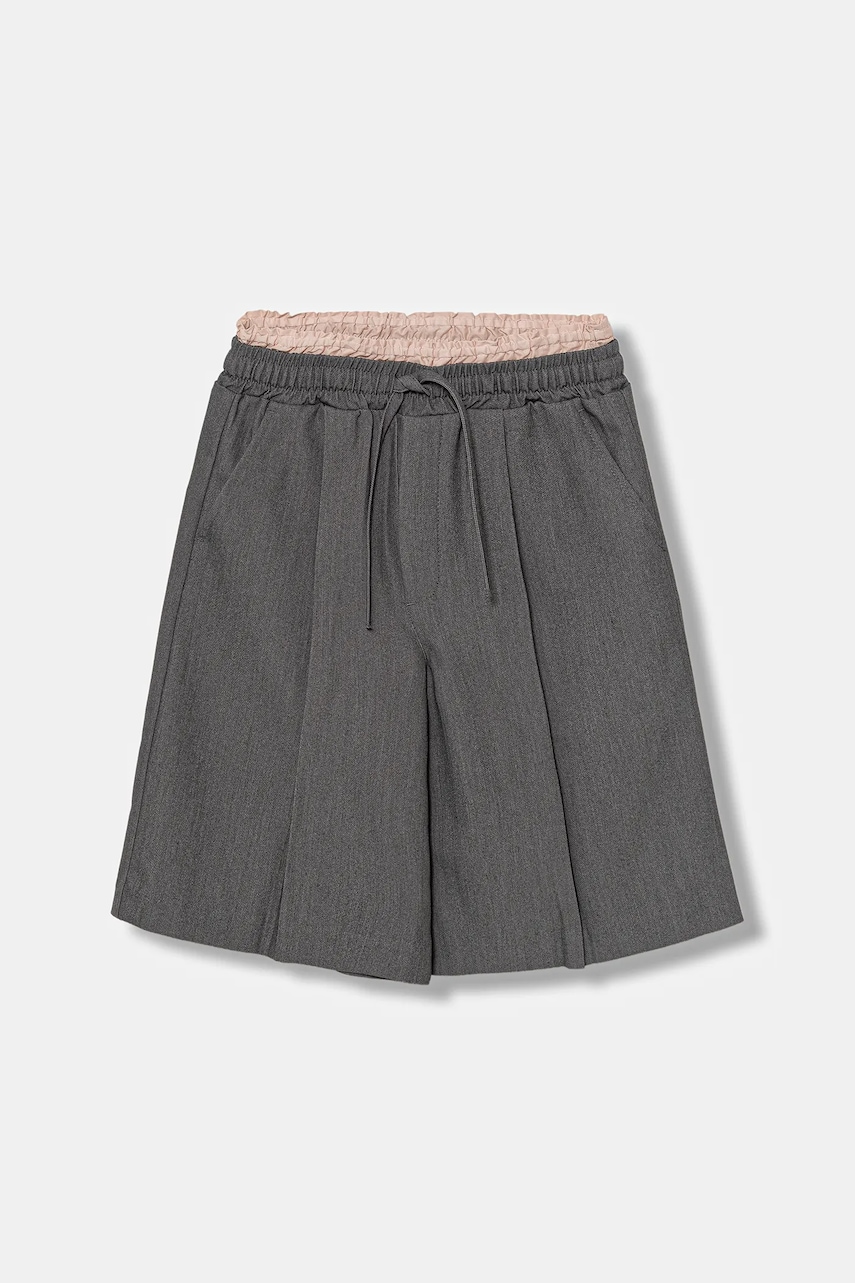 United Colors of Benetton pantaloni scurți copii culoarea gri, uni, talie reglabila, 40ZBC904B