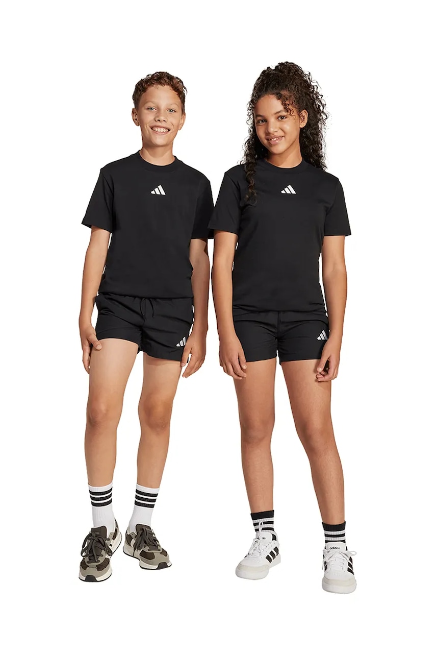 adidas pantaloni scurți copii culoarea negru, cu imprimeu, talie reglabila, JC9770