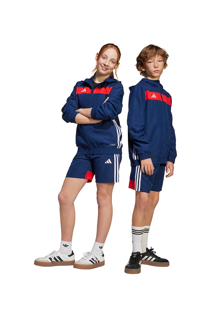 adidas Performance pantaloni scurți copii culoarea bleumarin, cu imprimeu, talie reglabila, JD0642
