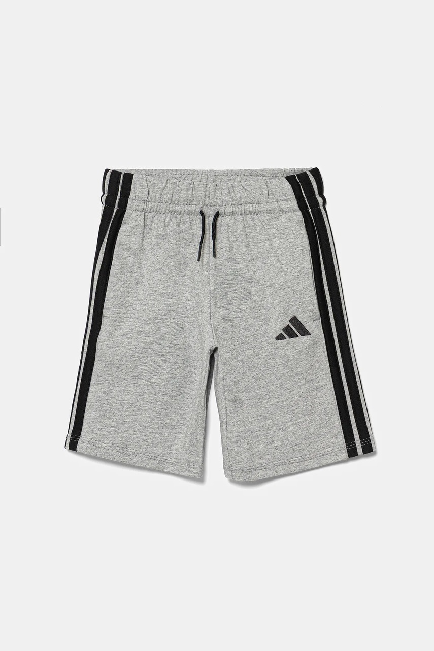 adidas pantaloni scurți din bumbac pentru copii culoarea gri, cu imprimeu, talie reglabila, JD6496