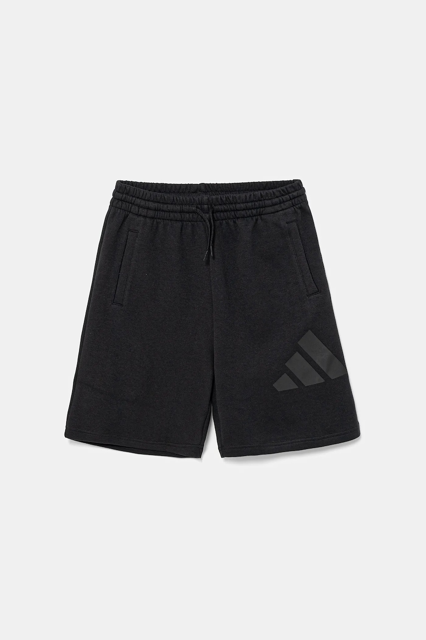Levně Dětské kraťasy adidas černá barva, s potiskem, nastavitelný pas, JI6266