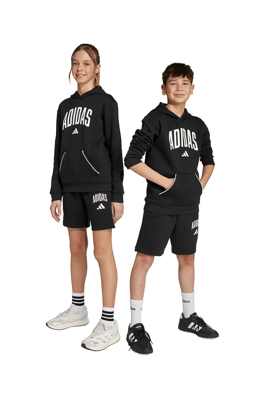 adidas pantaloni scurți copii culoarea negru, cu imprimeu, talie reglabila, JM1537