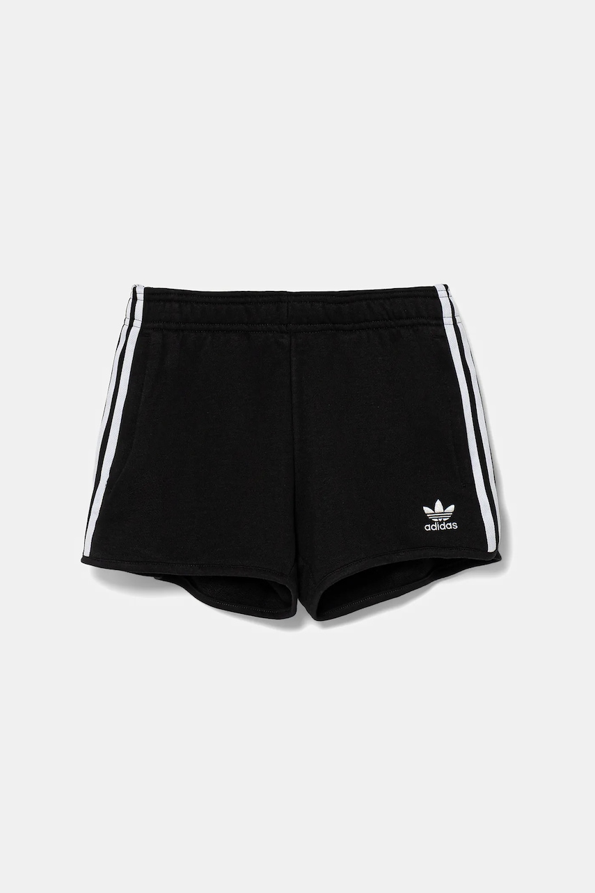 Детские шорты adidas Originals цвет чёрный с аппликацией регулируемая талия JW1105 Детские шорты adidas Originals цвет чёрный с аппликацией регулируемая талия JW1105
