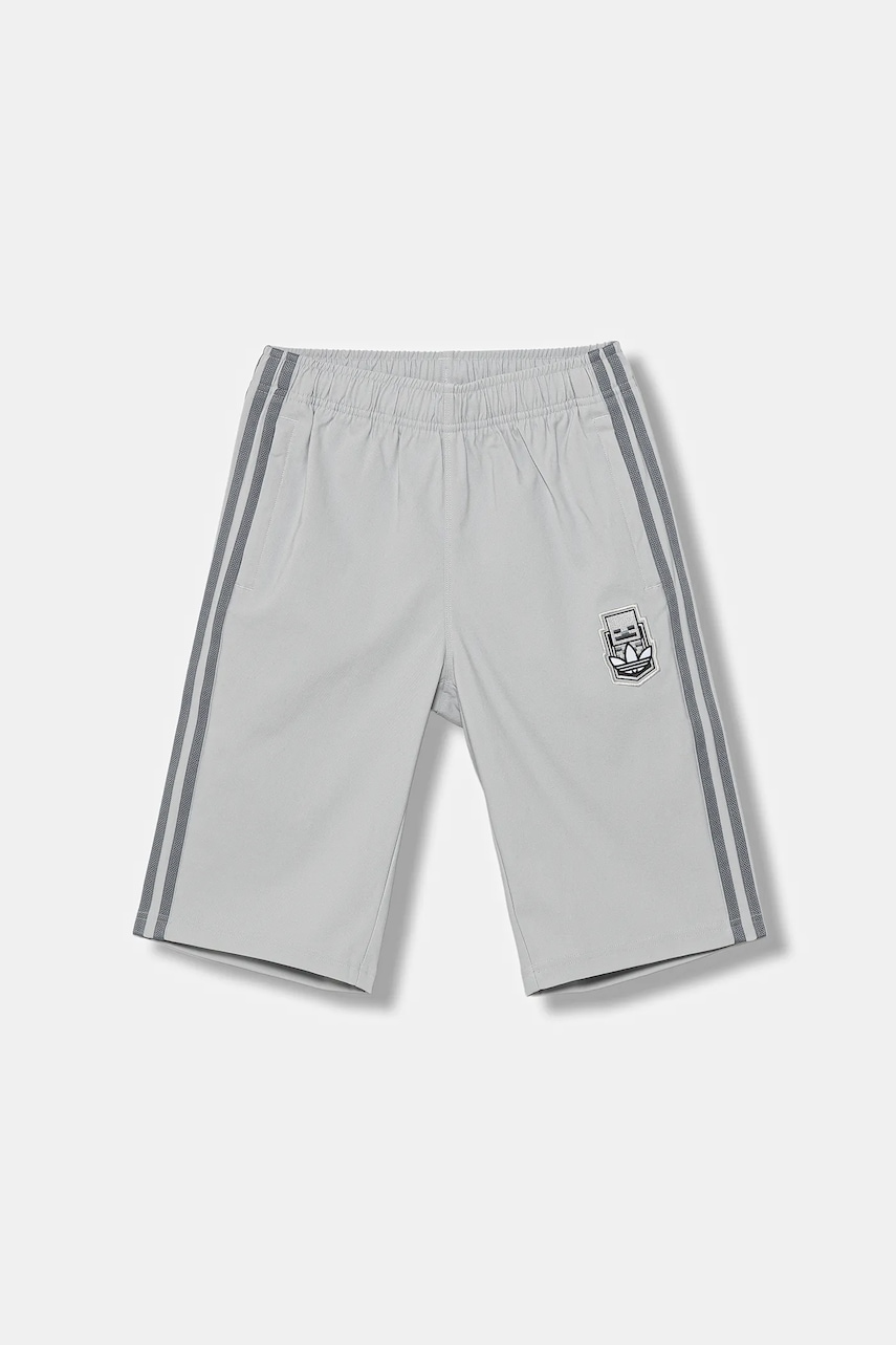 adidas Originals pantaloni scurți copii culoarea gri, cu imprimeu, talie reglabila, JW7733