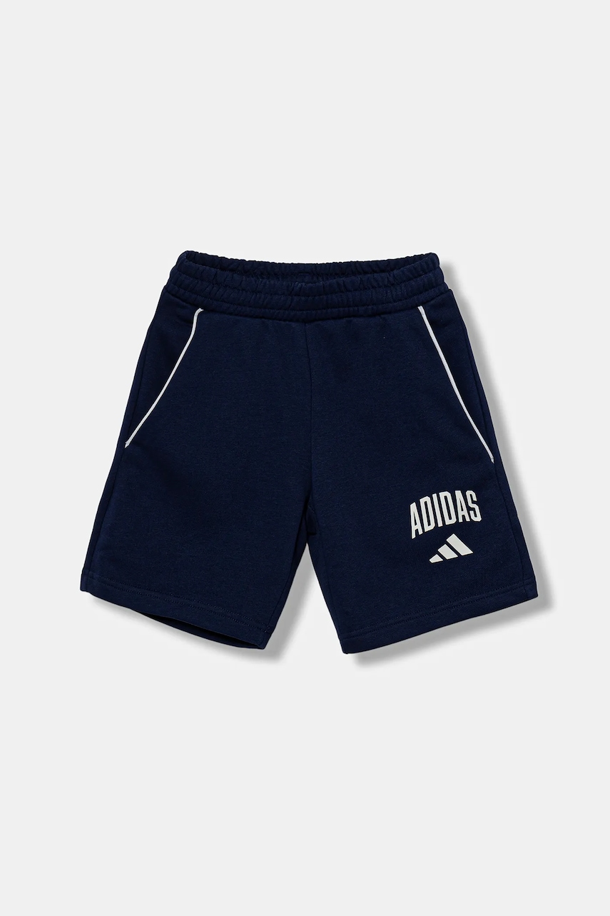 adidas pantaloni scurți copii culoarea bleumarin, cu imprimeu, talie reglabila, JX6593