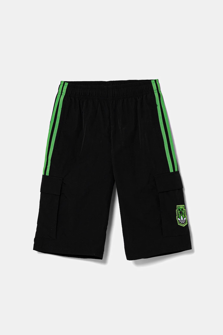 adidas Originals pantaloni scurti copii MINECRAFT culoarea negru, cu imprimeu, talie reglabila, KD9832