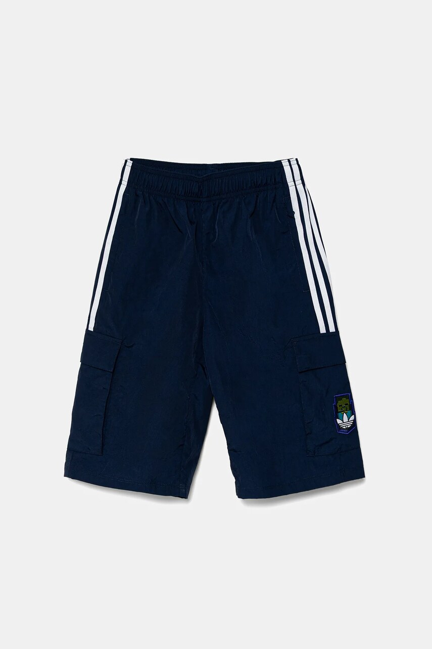 adidas Originals pantaloni scurți copii MINECRAFT culoarea bleumarin, cu imprimeu, talie reglabila, KD9833
