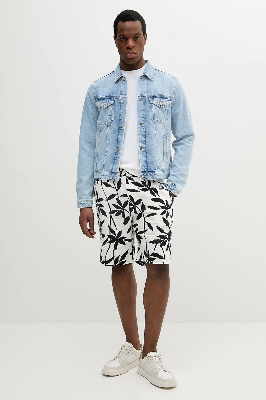 Льняные шорты Calvin Klein цвет бежевый LV04LB620G