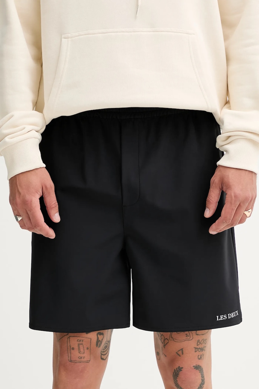 Les Deux pantaloni scurți culoarea negru, 1000096
