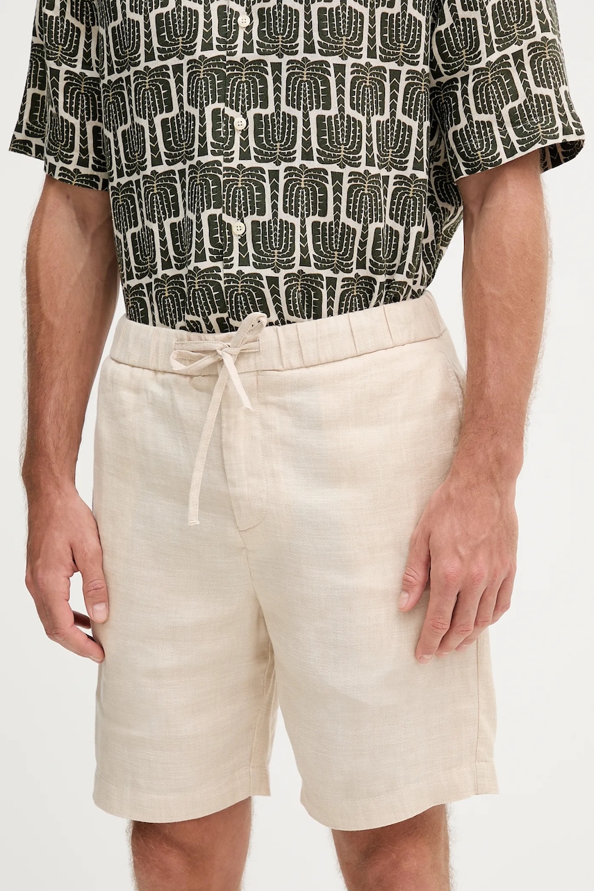 Frescobol Carioca pantaloni scurți din in culoarea bej, 1241.368