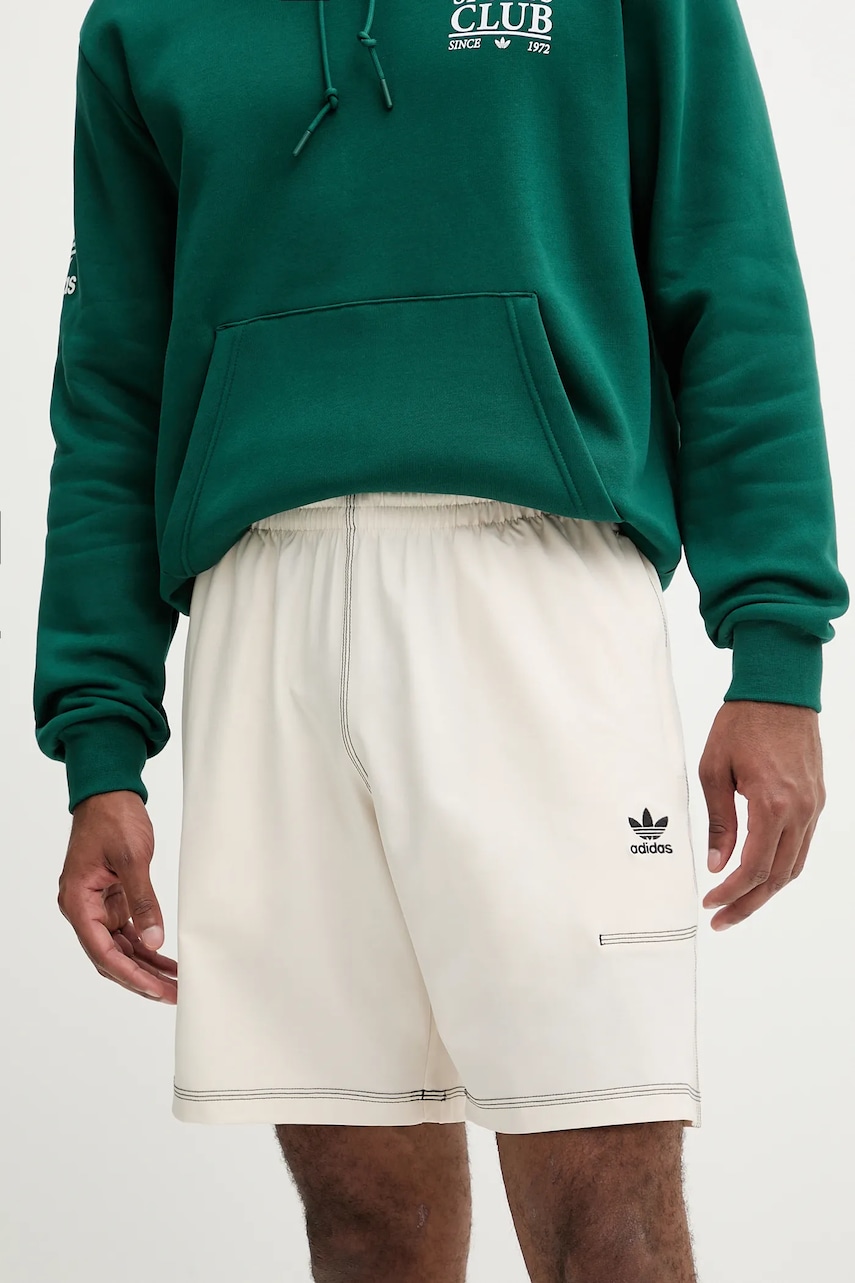adidas Originals pantaloni scurți Essentials culoarea bej, KA8541