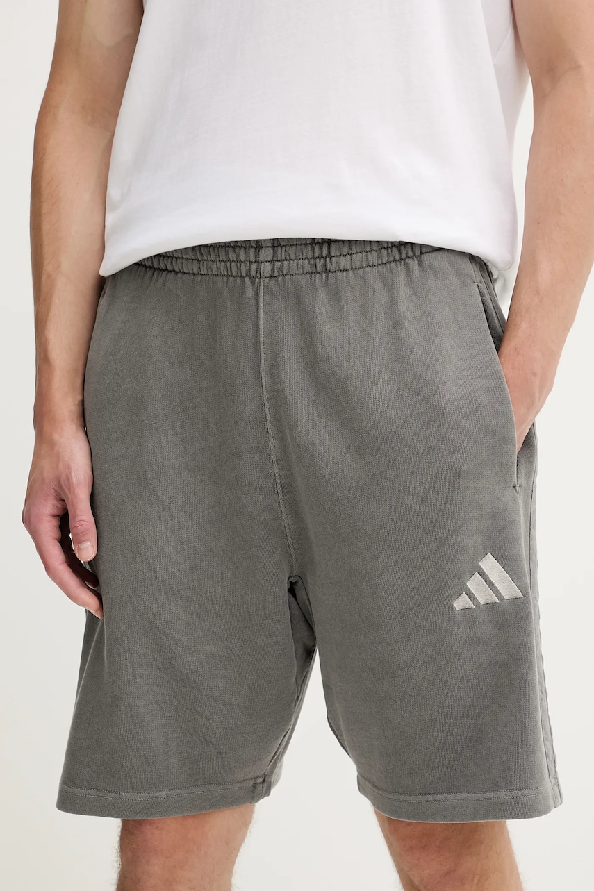 Levně Bavlněné šortky adidas All SZN pánské, šedá barva, JN0607