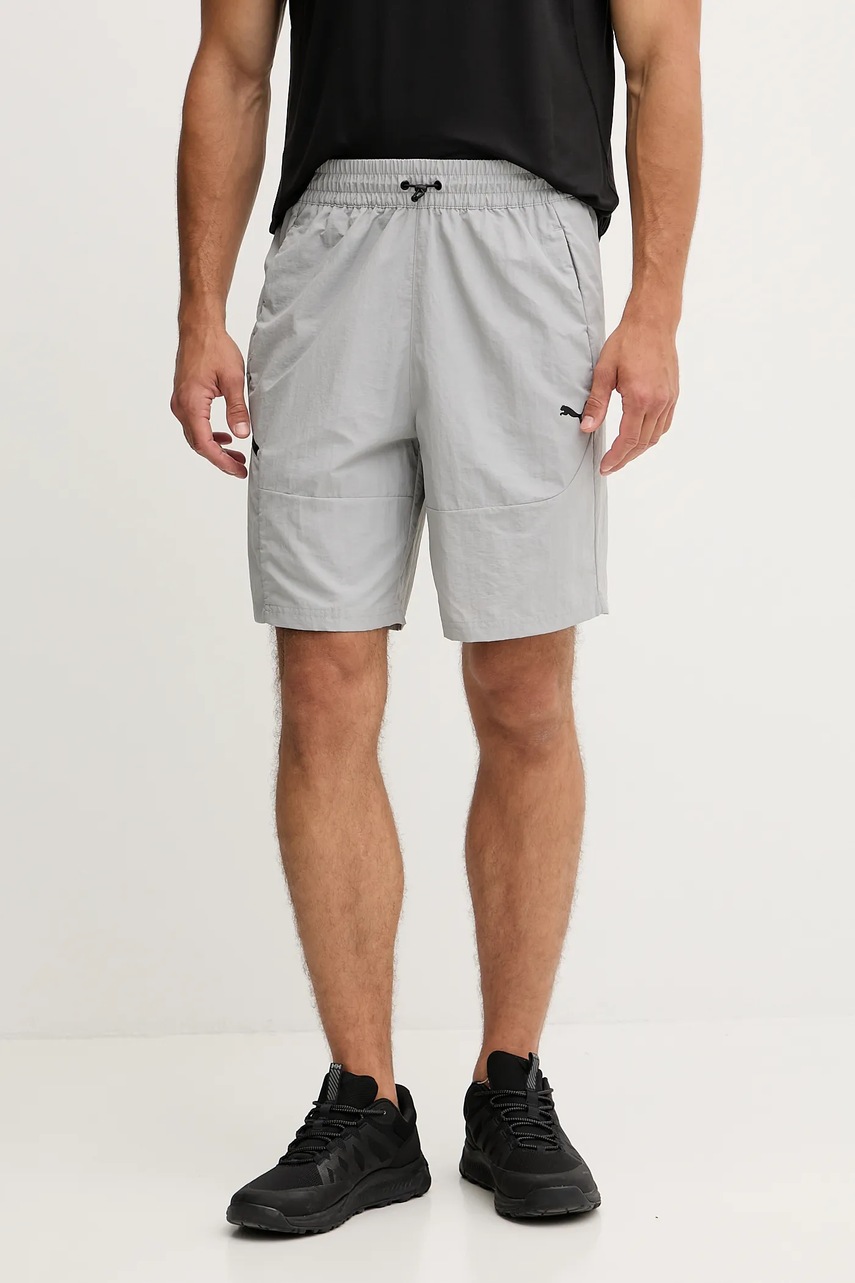 Puma pantaloni scurți de antrenament PUMATECH culoarea gri, 688047