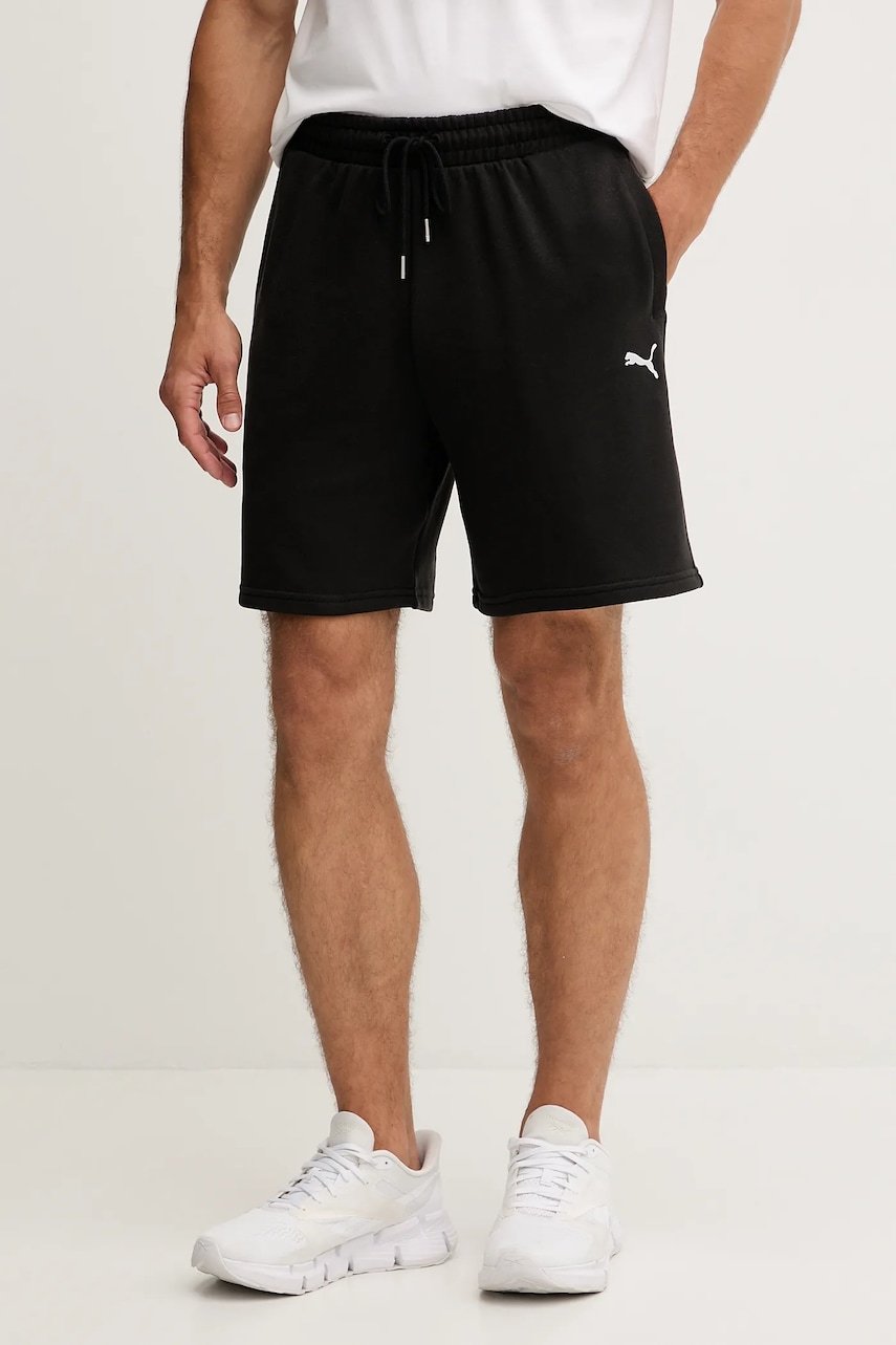 Puma pantaloni scurți din bumbac culoarea negru, 629654