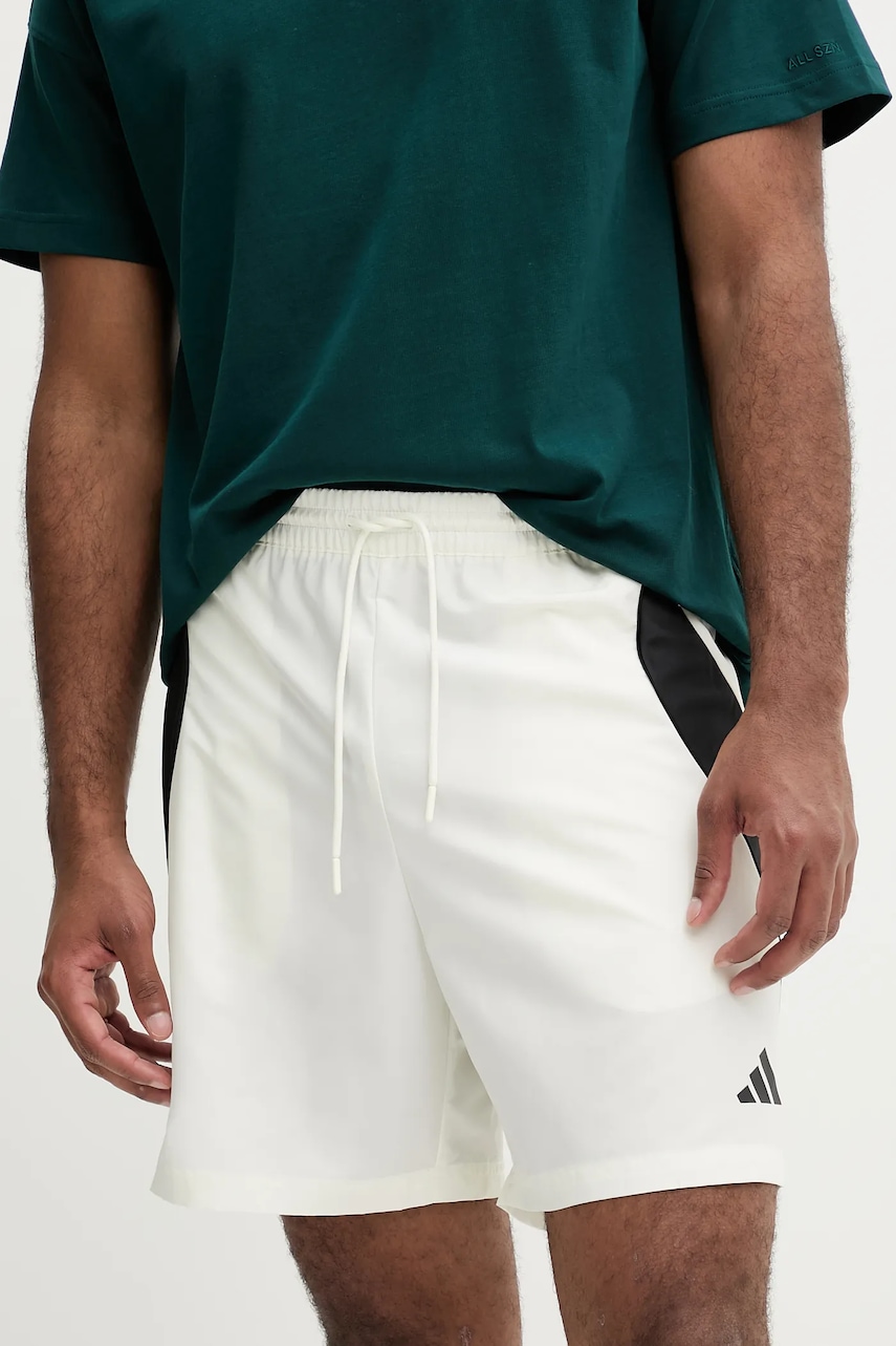 adidas pantaloni scurți Stadium culoarea bej, JX5624