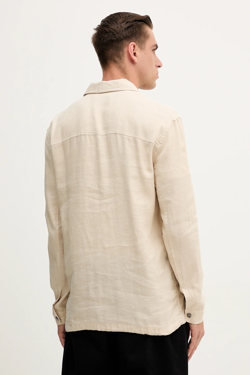 Λινό μπουφάν Frescobol Carioca χρώμα: μπεζ φωτογραφία