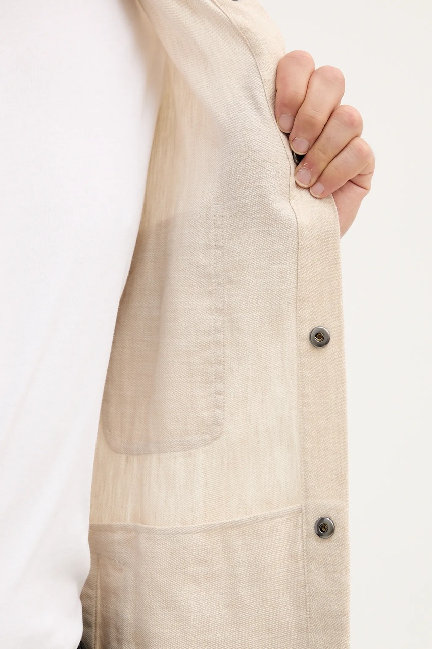 Λινό μπουφάν Frescobol Carioca χρώμα: μπεζ φωτογραφία