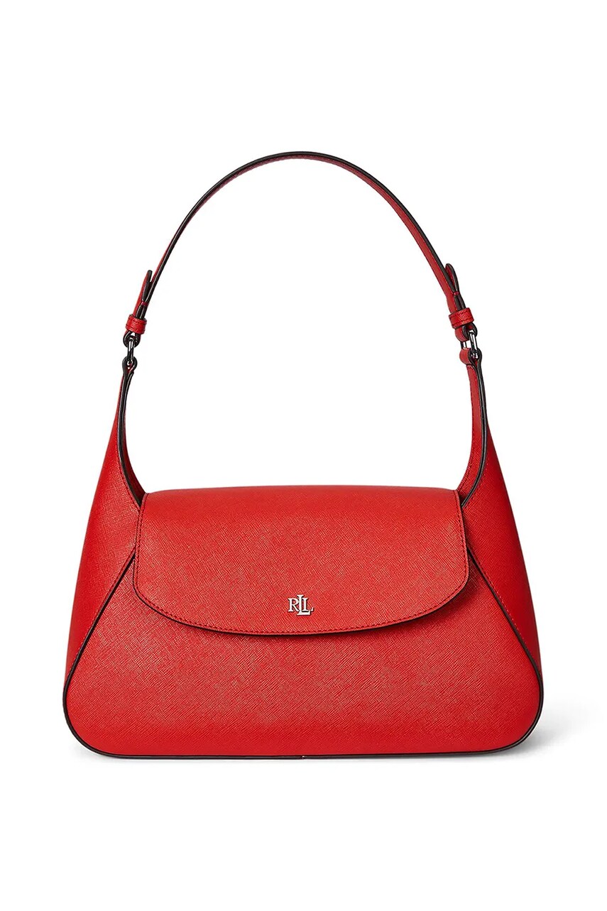 Levně Kožená kabelka Lauren Ralph Lauren oranžová barva, 431969364