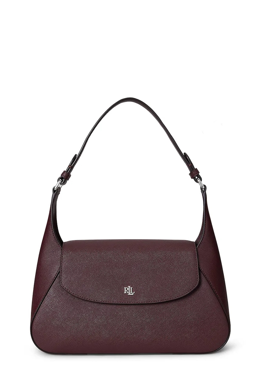 Kožená kabelka Lauren Ralph Lauren oranžová barva, 431969364