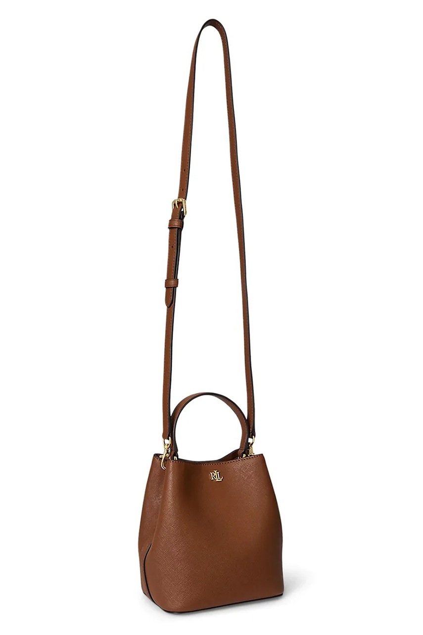 Кожаная сумочка Lauren Ralph Lauren цвет коричневый 431969365