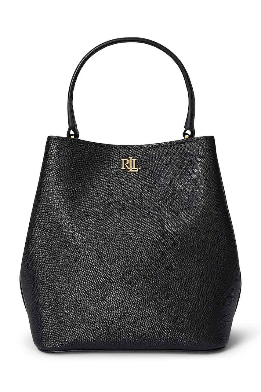 Levně Kožená kabelka Lauren Ralph Lauren černá barva, 431969365