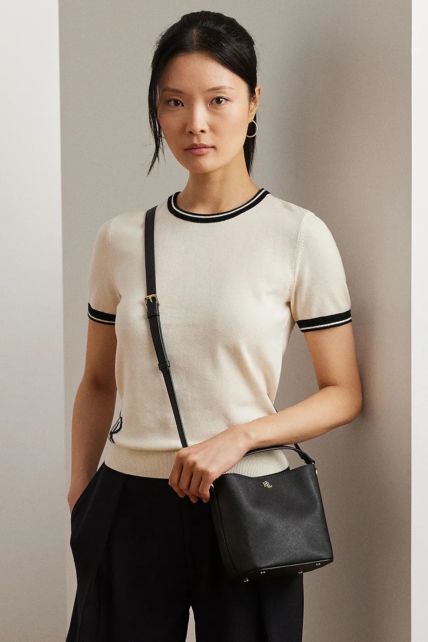 Lauren Ralph Lauren vaková kabelka dámská kožená (obrázek 7)