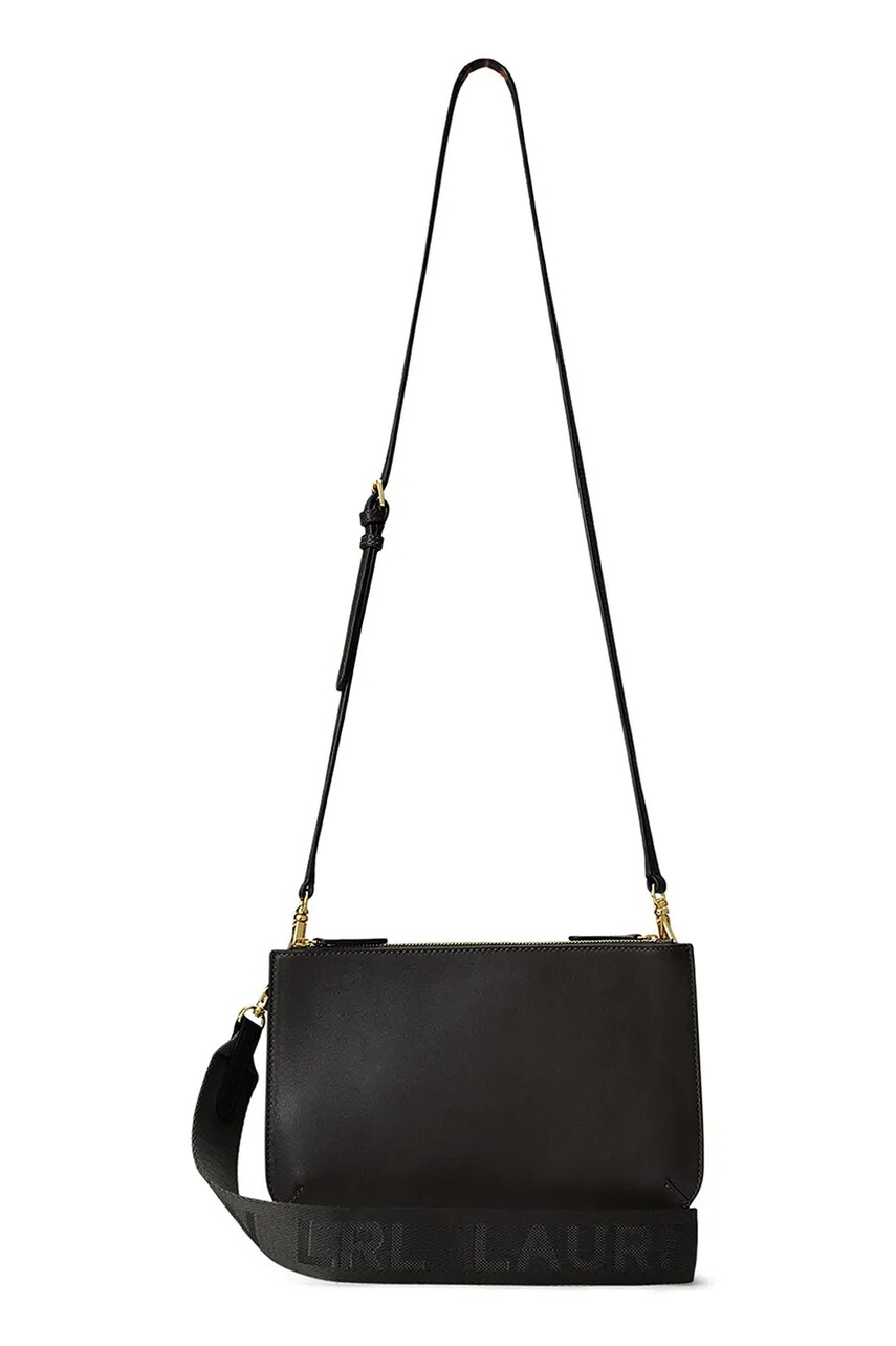 Levně Kožená kabelka Lauren Ralph Lauren černá barva, 431970155