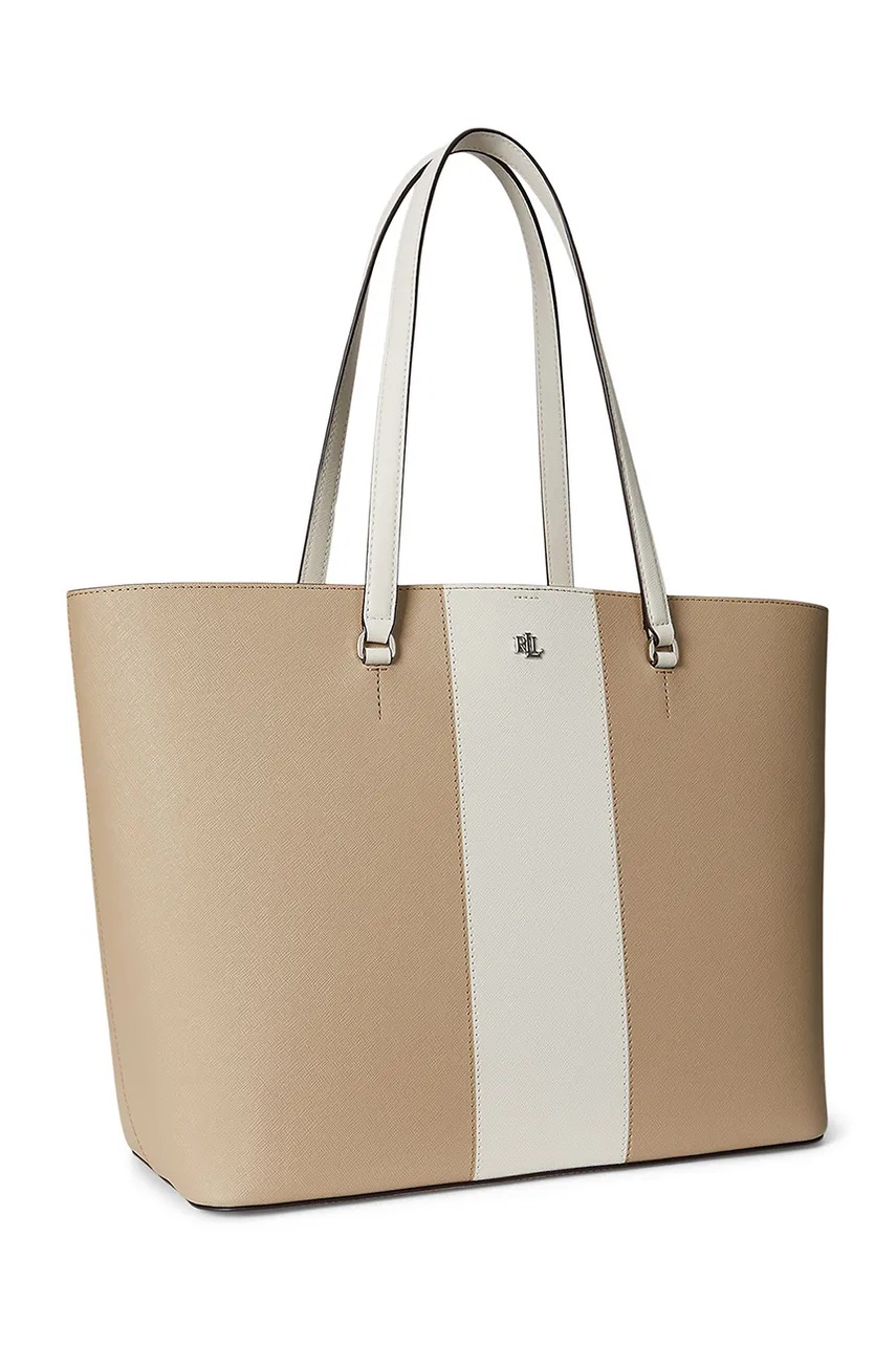 Кожаная сумочка Lauren Ralph Lauren цвет бежевый 431974511