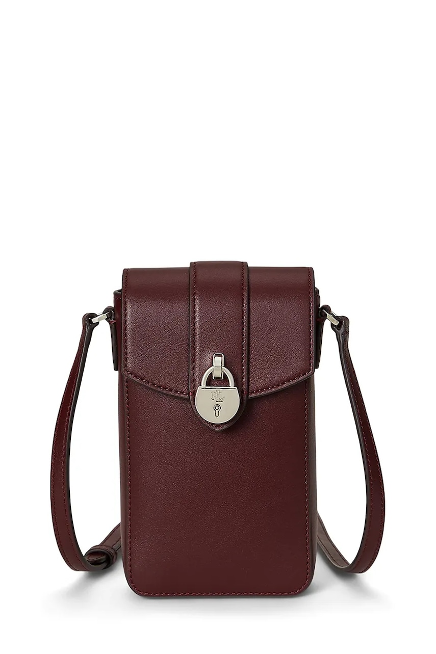Levně Kožené pouzdro na telefon Lauren Ralph Lauren černá barva, 432969460