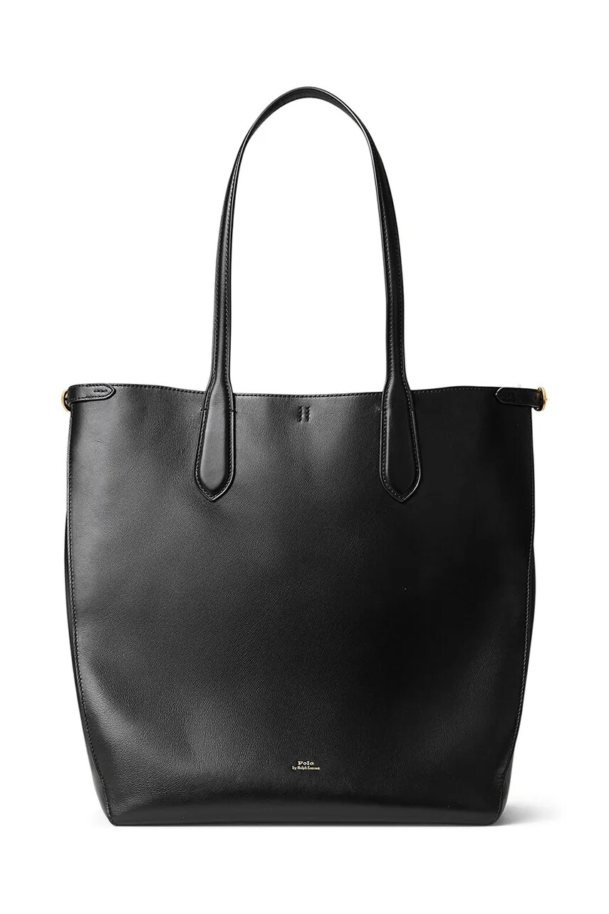 Levně Kožená kabelka Polo Ralph Lauren černá barva, 428962757