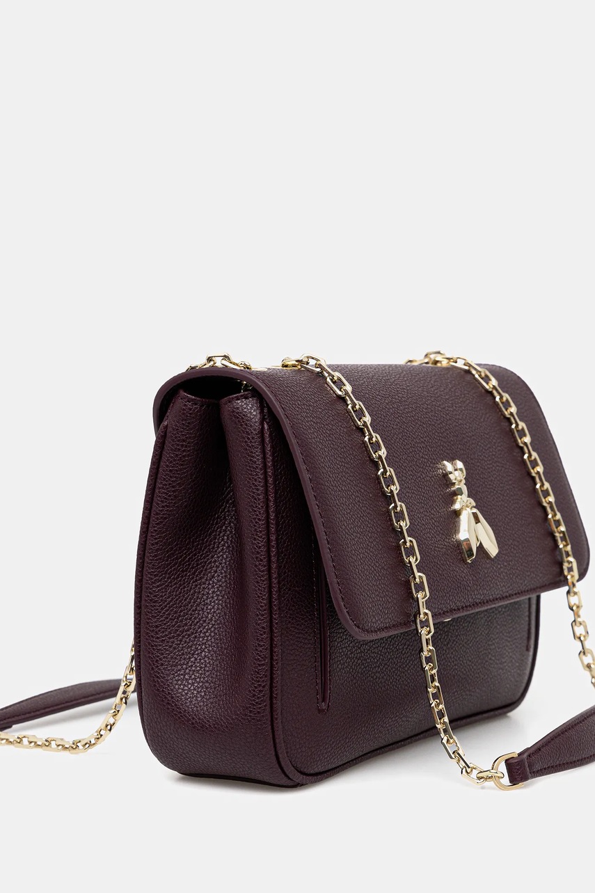 Кожаная сумочка Patrizia Pepe цвет бордовый 8B0228 L001