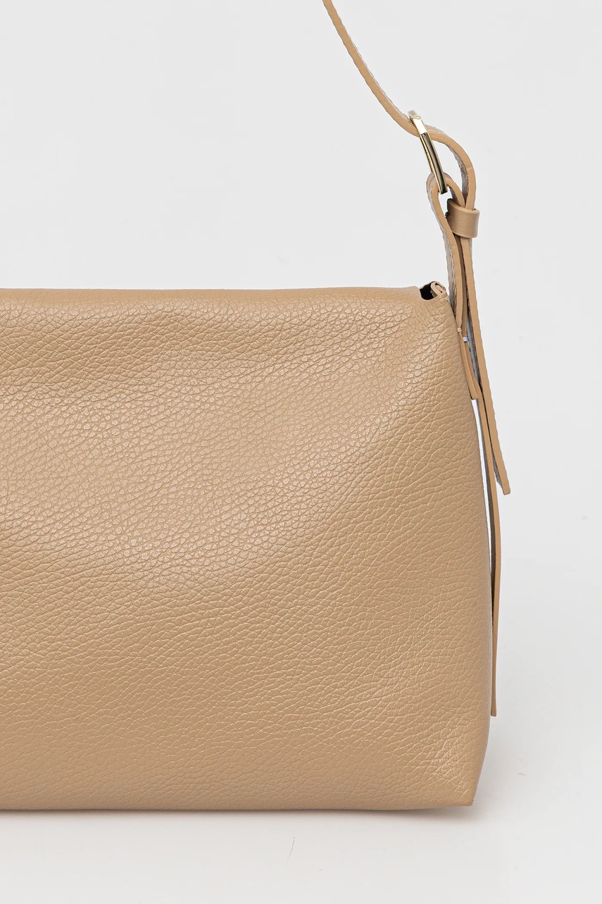 Δερμάτινη τσάντα Patrizia Pepe χρώμα: μπεζ, 8B0256 L148 φωτογραφία