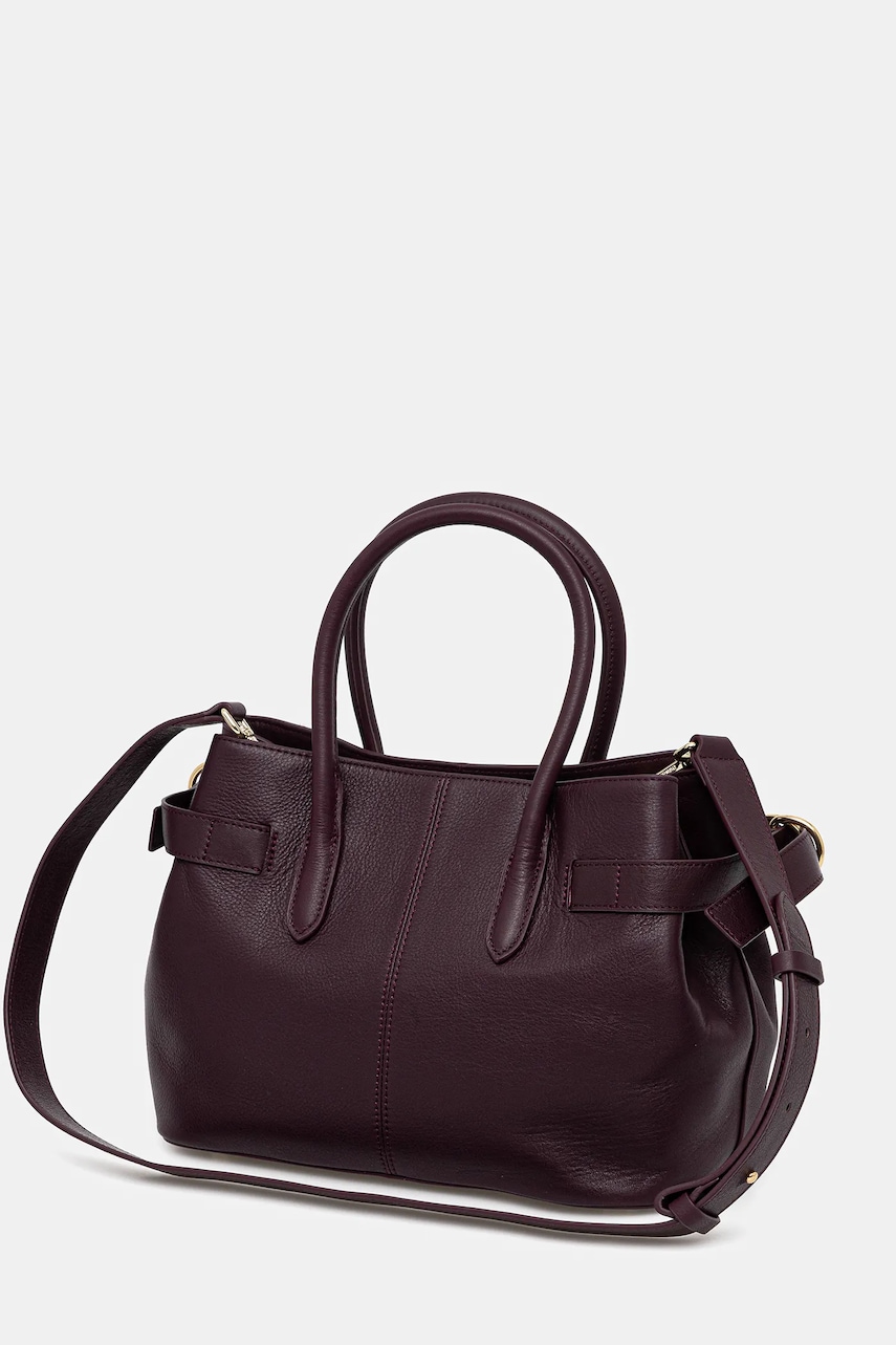 Кожаная сумочка Patrizia Pepe цвет фиолетовый 8B0282 L162 Кожаная сумочка Patrizia Pepe цвет фиолетовый 8B0282 L162