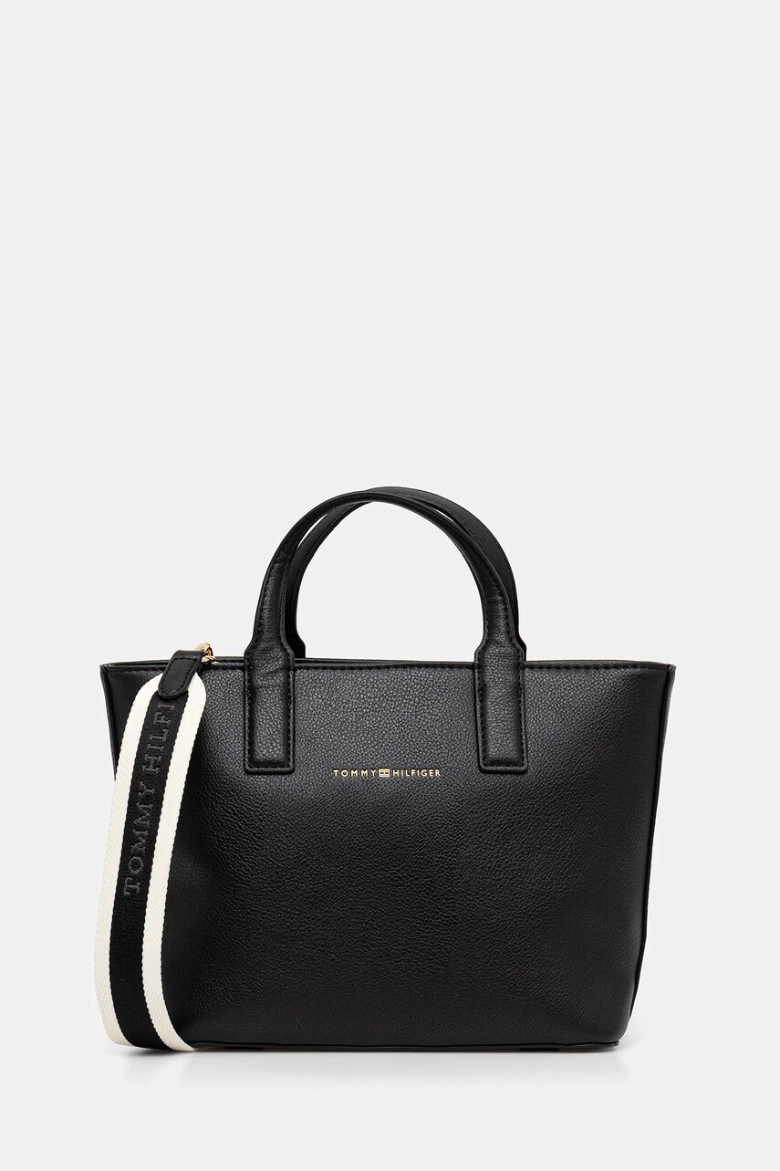 Levně Kabelka Tommy Hilfiger černá barva, AW0AW17448
