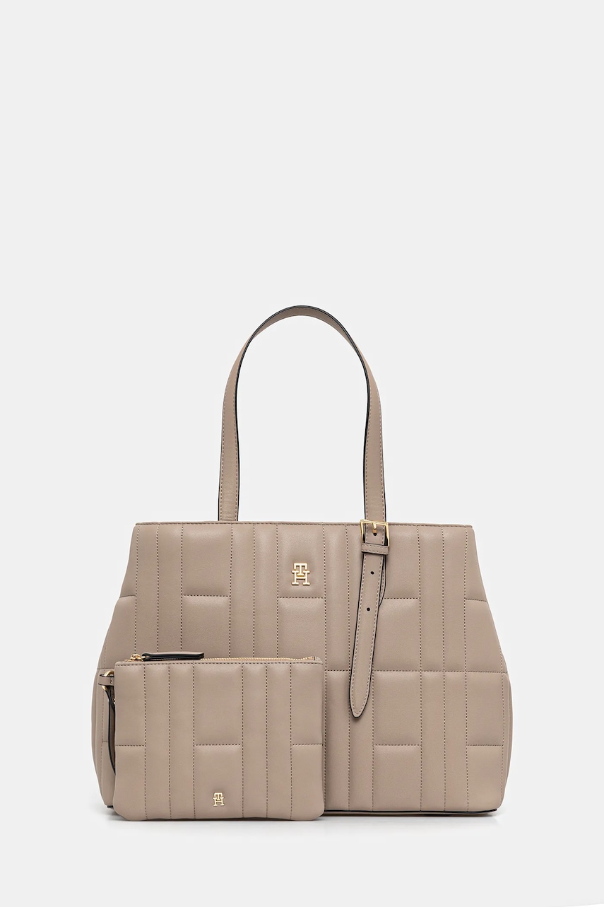 Levně Kabelka Tommy Hilfiger hnědá barva, AW0AW17452