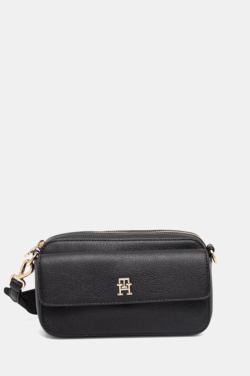 Kabelka Tommy Hilfiger černá barva, AW0AW17455