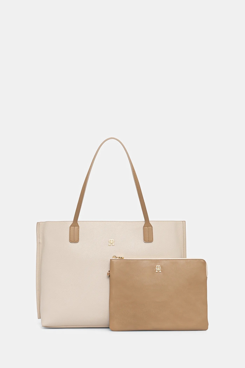 Kabelka Tommy Hilfiger béžová barva, AW0AW17461