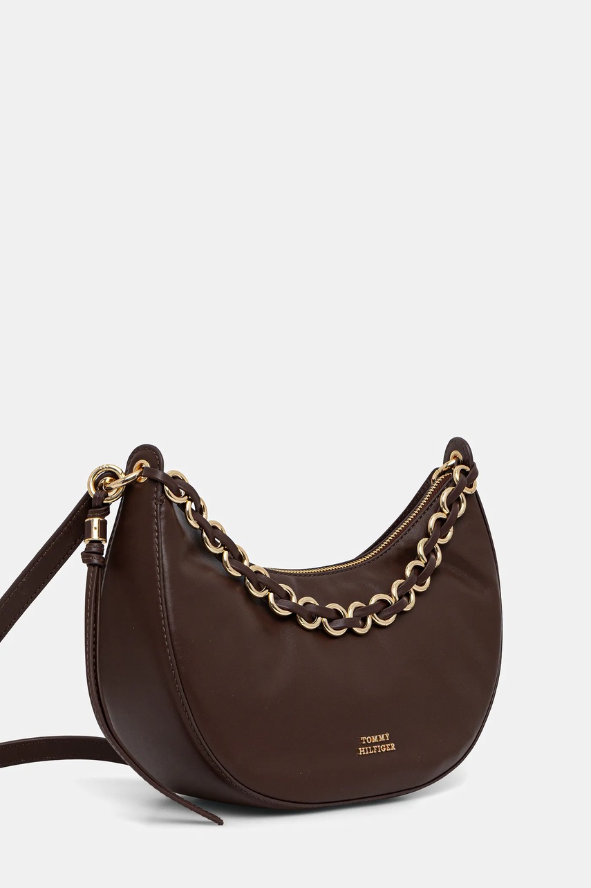 Кожаная сумочка Tommy Hilfiger цвет коричневый AW0AW17467