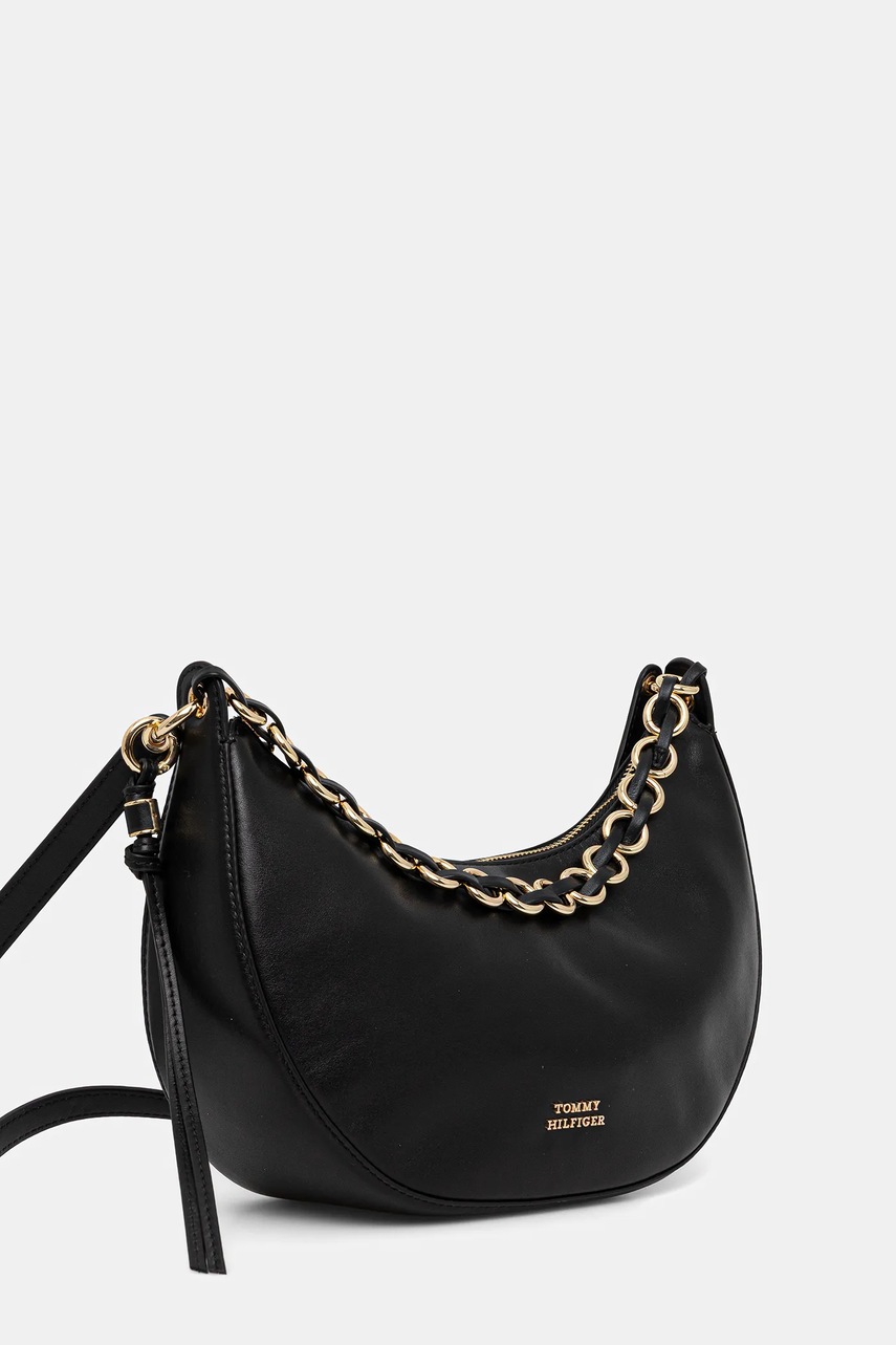 Кожаная сумочка Tommy Hilfiger цвет чёрный AW0AW17467