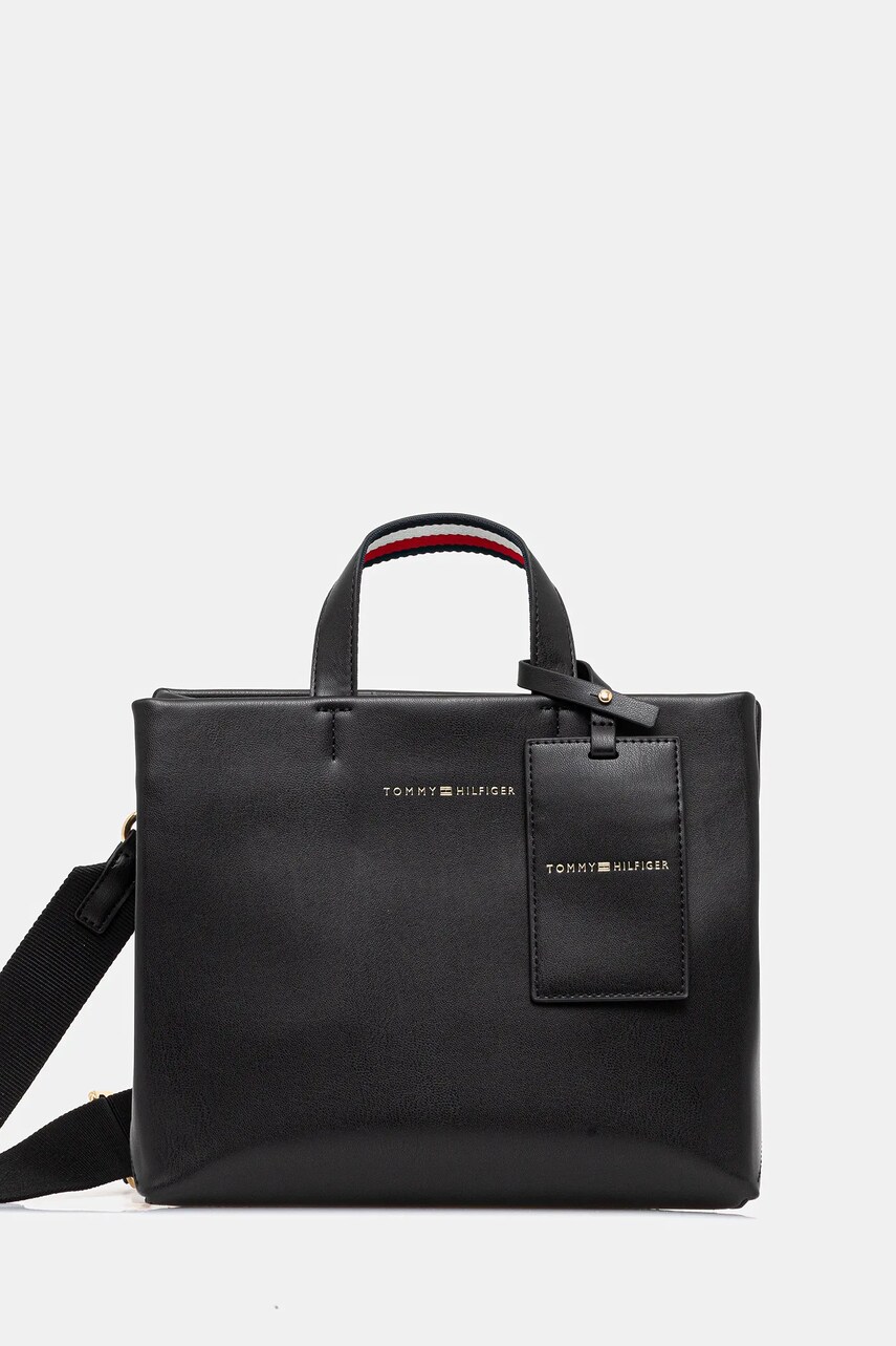Levně Kabelka Tommy Hilfiger černá barva, AW0AW17508