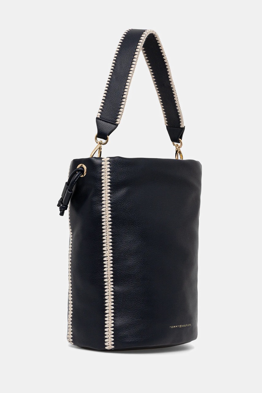 Кожаная сумочка Tommy Hilfiger цвет синий AW0AW17540