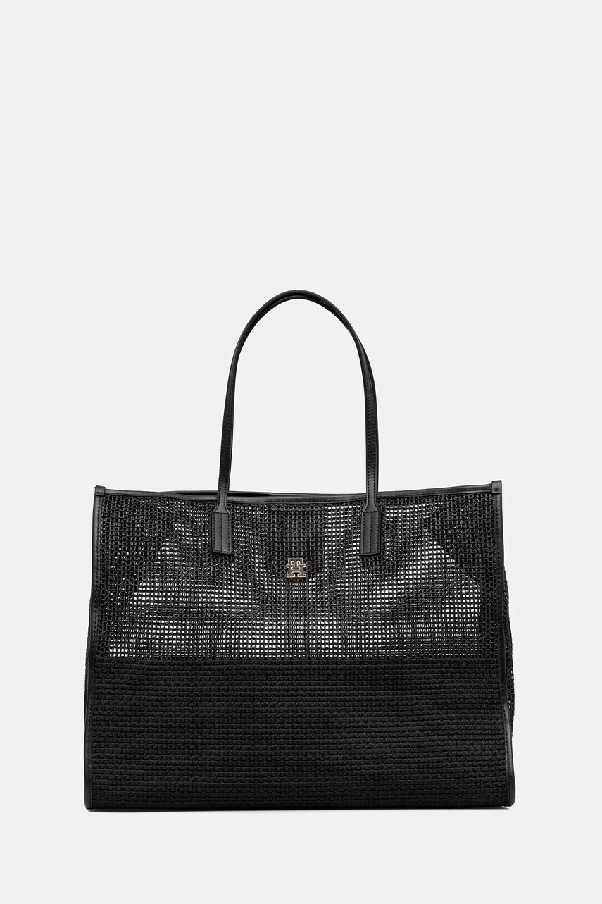 Levně Kabelka Tommy Hilfiger černá barva, AW0AW17640
