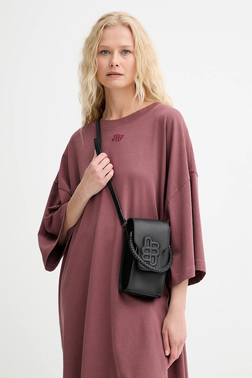 MUNTHE poșetă de piele LAVILLA culoarea negru, 253192425356