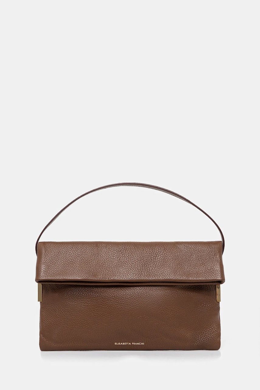 Elisabetta Franchi poșetă de piele culoarea maro, BS48N56E2
