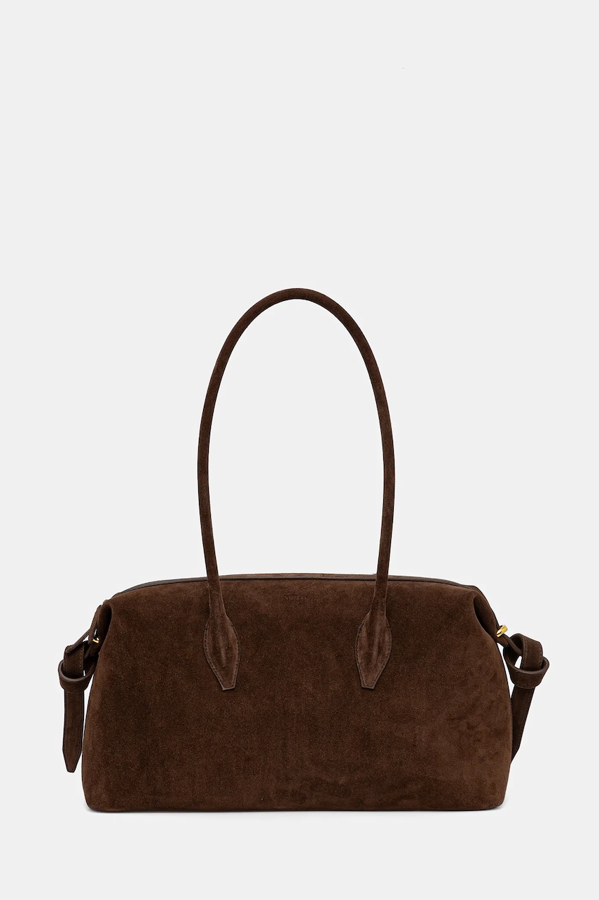 Yuzefi geantă de mână din piele întoarsă BRIOCHE DUFFLE culoarea maro, YUZPF25-HB-BD-S004