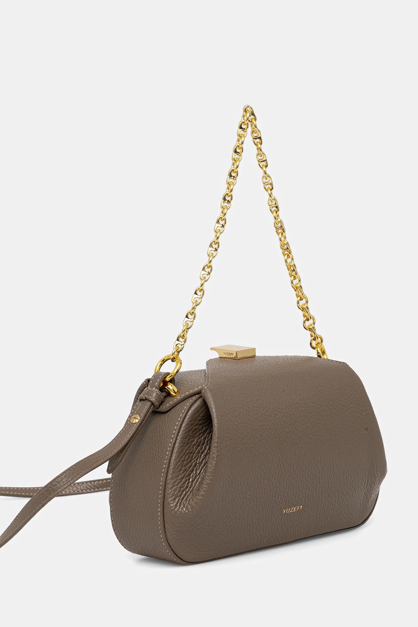 Δερμάτινη τσάντα Yuzefi OYSTER χρώμα: γκρι, YUZSS25-HB-MOYC-L052 φωτογραφία