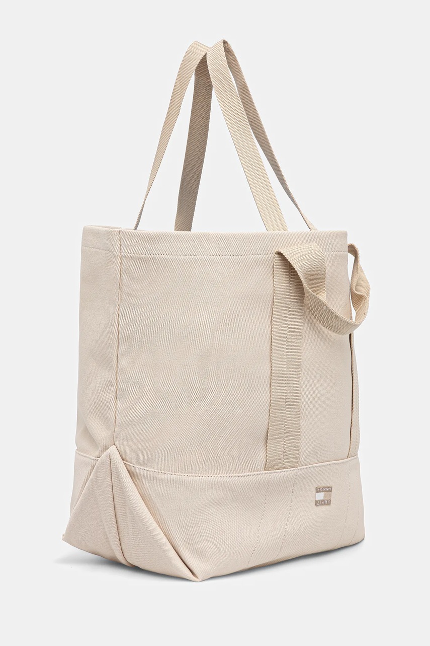 Хлопковая сумка Tommy Jeans цвет бежевый AW0AW17542
